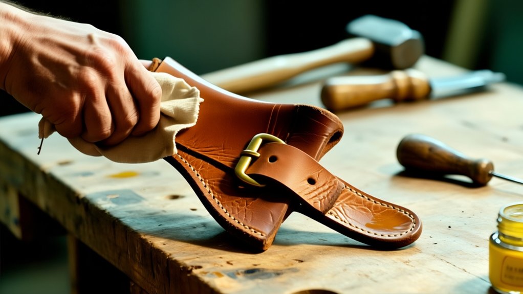 break in leather holster