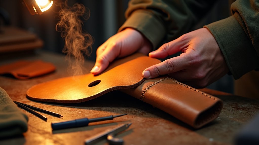 gentle heat leather shrinking